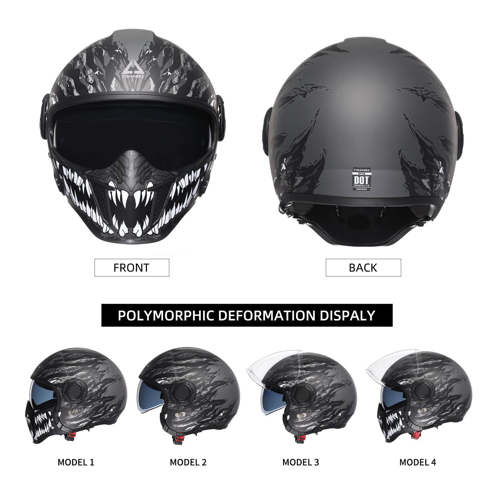 Amazon.com: TRIANGLE Full Face Motorcycle Helmets,Off-Road